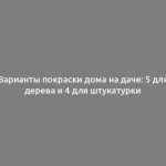 Варианты покраски дома на даче: 5 для дерева и 4 для штукатурки